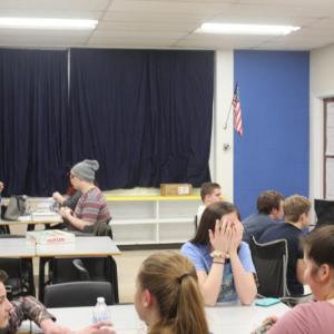 Students play card games together. VANESSA DUNN/Wiscasset Newspaper