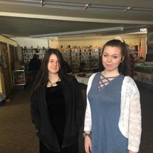 Enya Waterburry and Emily Richardson at the WMHS Poetry Recital. Courtesy photo