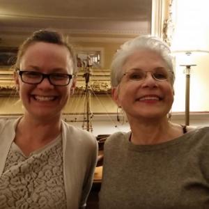 Lisa Roberts, left, executive director of the Maine Democratic Party and Kathleen Marra, chair of the Democratic State Committee, at recent retreat for county committee chairs in Castine. Courtesy of Lincoln County Democratic Committee