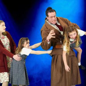 Midcoast Youth Theater cast members of “Matilda the Musical,’ from left: Annie Dumont, Scout Martin, Michael Blakemore, and Elinor Riley. Courtesy of MYT