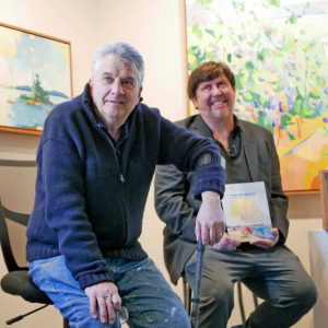 The artist Henry Isaacs, left with Freelance writer and art historian Dan Kany, Dave Wade photo