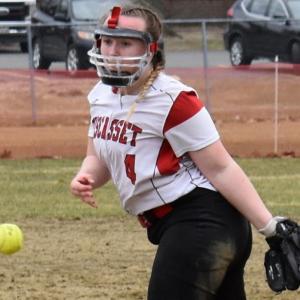 Sydnie Thayer pitched her second complete game of the season and picked up a win against the Mt. Valley Falcons. PHIL DI VECE/Wiscasset Newspaper