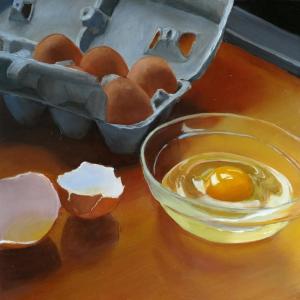 “Eggs” - Elaine Abel. See this painting and others at the LincolnHealth Miles’ Campus. Courtesy of the artist