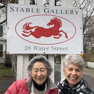 Penelope Moodey and Mary Hall celebrating Stable Gallery Opening. Courtesy photo