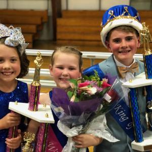 Last year’s Boothbay’s Got Talent winners, from left, Sarah Harris and Sophia Mansfield – they tied for the title of Miss Windjammer – and Spencer Pottle, King of the Harbor. Courtesy photo