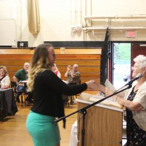 Sydnie Thayer receives the Past Presidents Scholarship. VANESSA DUNN/Wiscasset Newspaper