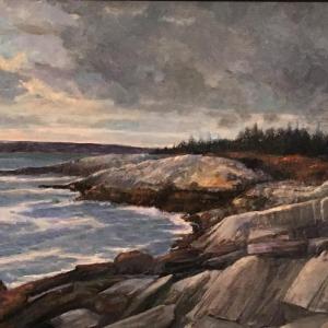 William Curtis’ “Kresge Point” is one of the artist’s works in his show at Miles Hall Gallery. Courtesy of Toni Crouch