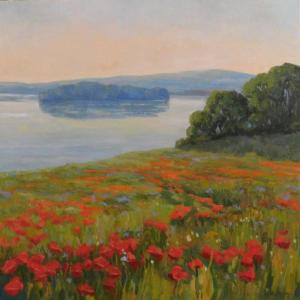 Lisa Kyle’s “Field of Dreams” is among her works at Newcastle Realty in Damariscotta this month. Courtesy of Kim Traina Lisa Kyle - Maine