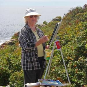 Come and meet Judy Nixon and other members of the Pemaquid Group of Artists at Pemaquid Point July 18. Courtesy of Peggy Farrell Judy Nixon