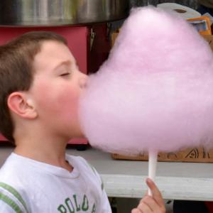 The cotton candy was sweet and free at Woolwich Community Day Aug. 3. PHIL DI VECE/Wiscasset Newspaper