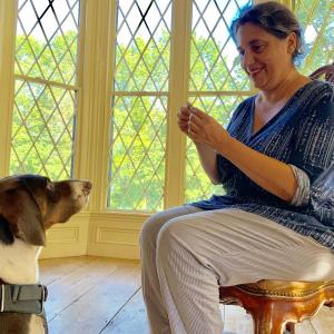 Wiscasset’s Cynthia Pappas and Philo. SUSAN JOHNS/Wiscasset Newspaper