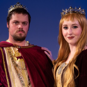 A.J. Gaudreau and Caitlin Paul are King Arthur and Guinevere in the CCAC production of “Camelot” directed by Thom Watson. Courtesy of the venue