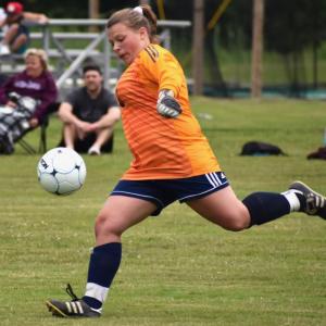 Lily Souza returns as the Wolverines’ goaltender. PHIL DI VECE/Wiscasset Newspaper