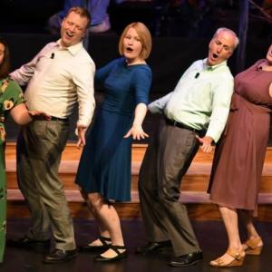 LCCT actors, from left, Emily Mirabile, Joel Biron, Carissa McCurdy, Andrew Fenniman, Nina Tilander and Victoria Hamilton perform the Rodgers & Hammerstein tune “Kansas City” at the Lincoln Theater in “A Grand Night for Singing.” Sherrie Tucker photo