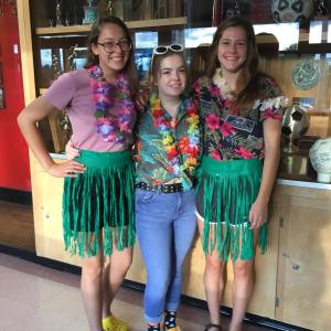 A Tuesday, Sept. 24 beach day theme was part of WMHS’s homecoming week. From left are seniors Marie West, Katelyn Long and Cara Viele. Courtesy of Deb Pooler