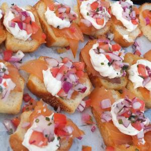 Blue Moon Cafe joined in the excitement for the first time this year. The Cafe’s bite: French roll crostini, cream cheese, capers & a touch of caper juice topped with minced red onion and tomato with chives. All 360 bites were enjoyed. LISA KRISTOFF/Boothbay Register