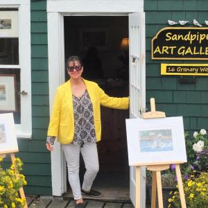 Artist Karen “Kallena” Chutsky opened Sandpiper Art Gallery on Granary Way in Boothbay Harbor this summer. LISA KRISTOFF/Boothbay Register