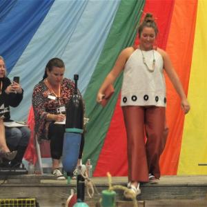 Little did Madison Faulkingham know as she set out on the runway that her ensemble, designed by her mom, Connie, would take first place among the judges at the sixth annual Fishin’ For Fashion Show. LISA KRISTOFF/Boothbay Register