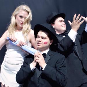 Cast members of “The Producers” at the Chocolate Church Arts Center: Brittany Blakemore, Gregory Hawks (center) and Zack LaChance. Sararose Willey photo