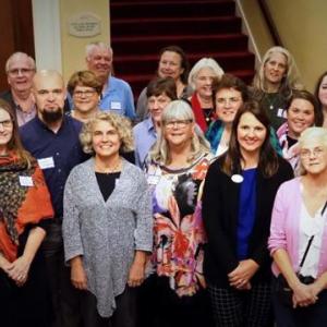 Local agencies receiving 2019 grants from United Midcoast Charities, including Rebekah Paredes of New Hope for Women, first row, far right, at the Sept. 19 Community Celebration. Marti Stone photo