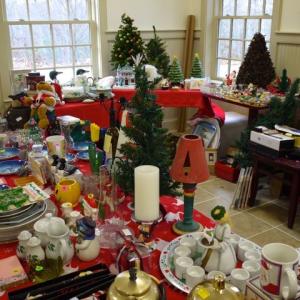 The re-gifting table at a past St. Patrick’s Christmas Fair. Courtesy photo