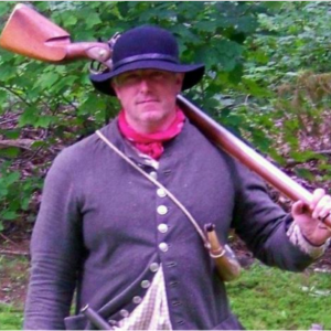 Author and living historian Mike Dekker will take the part of a 1750s soldier in Sunday’s lecture at Wiscasset Middle High School. Courtesy photo