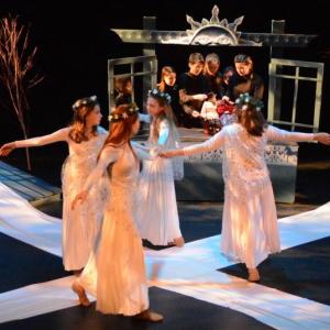 Midcoast middle school students performing in Heartwood's Winter Drama Adventure (WDA) - 2019, "The Snow Maiden.” Jenny Mayher photo