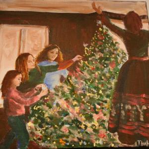 Christine Thalia Andersen’s acrylic 12” x 12” - “Nostalgia” (2018) — an example of the excellent art offered during Art in the Square. File photo Christine Thalia Andersen