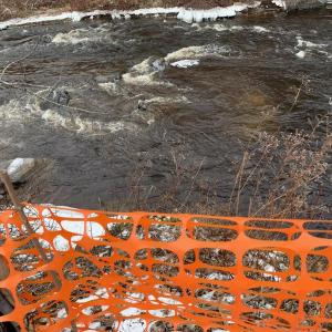 Alna resident Chris Cooper raised concern Dec. 23 about this part of the Head Tide Dam site. SUSAN JOHNS/Wiscasset Newspaper