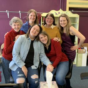 LCCT’s “Steel Magnolias” cast: seated, left: Jennifer True and Emily Sue Barker; second row, from left: Suzanne Rankin, Christina Belknap, Nina Tilander, and Nanette Hennig Fraser. Courtesy of Andrew Fenniman
