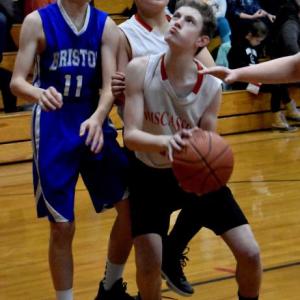 Braden Laliberte in the first half. PHIL DI VECE/Wiscasset Newspaper