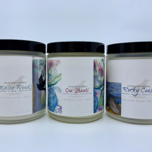 Pine, sea, patchouli/sandalwood ... new candles at Crow Point Yoga. Courtesy of Sharon Goldhirsch