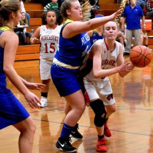 Zoe Waltz with the ball. File photo