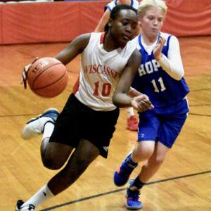 Javar Garricks netted six points in the first period against Hope. PHIL DI VECE/Wiscasset Newspaper