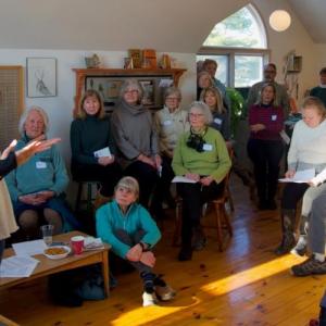 Maine State Representative Chloe Maxmin addresses local Democrats at the 2020 Election Kick-Off Meeting. Bob Crink photo