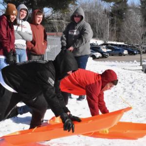 Wiscasset Middle High School’s Winter Carnival Feb. 14 had downhill sledding and snowshoeing. PHIL DI VECE/Wiscasset Newspaper