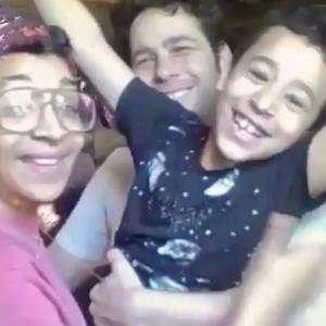 As seen onscreen, Art Mayers’ daughter-in-law Mya, Mayers’ son, Lincoln Academy graduate Noah, and the couple’s son Sal are in social isolation in Brooklyn, New York. ART MAYERS/Wiscasset Newspaper