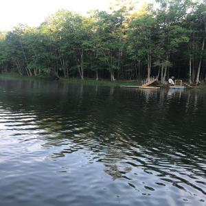 Pictured from the Sheepscot River are, at right, an aluminum ramp and a granite block Jeff Spinney said anchors the ramp to shore. Courtesy of Jeff Spinney