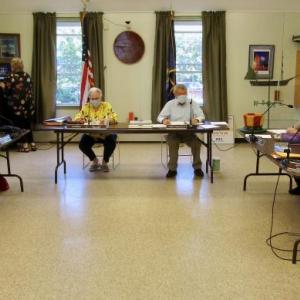 The Wiscasset select board returned to the hearing room at the town office for a budget workshop June 18. The meeting was live-streamed. PHIL DI VECE/Wiscasset Newspaper