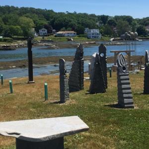 The Sculpture Garden at Studio 53 will provide the stimulating backdrop to the gallery’s First Friday “COVID-19” style on July 3 in the back parking lot. LISA KRISTOFF/Boothbay Register
