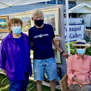 Art under the tents at Pemaquid Art Gallery, Lighthouse Park. Kim Traina photo