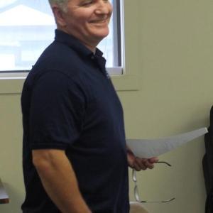 Communications Director Tom Nelson explains to Lincoln County commissioners Aug. 4 how a lightning strike July 13 was the probable cause of damage to a microwave radio at Red Hawk Tower in Boothbay Harbor. BILL PEARSON/Boothbay Register
