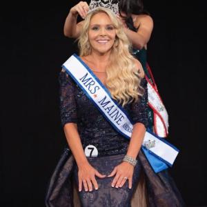 Wiscasset’s Heather Demeny is crowned Mrs. Maine American Sept. 6 as part of the Mrs. Maine America and Miss Maine for America Pageants. Courtesy of Susan Costa Photography