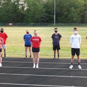 Wiscasset Middle High School had a mixture of returning and new players for an alternative soccer program focusing on skill development this fall. Pictured from left, front row: Paige Davenport, Gwenyth Webber, Aidan Foley and John Hodson; second row: Kyle St. Pierre, Kayla Cossette, Matt Eckert and Kasey Mills. BILL PEARSON/Boothbay Register
Second row red Kyle St. Pierre, blue Kayla Cossette.=, Matt Eckert, gray Kasey Mills PEARSON/Boothbay Register