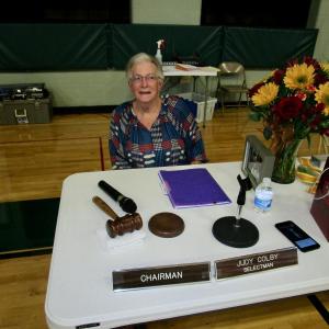 The Sept. 1 meeting was the final one for Wiscasset Selectmen’s Chairman Judy Colby. PHIL DI VECE/Wiscasset Newspaper