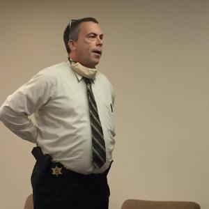 Chief Deputy Rand Maker tells Lincoln County commissioners Sept. 1 about next month’s alternate sentencing program. BILL PEARSON/Boothbay Register