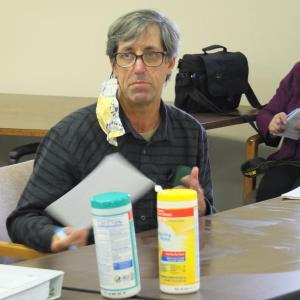 Bristol resident Mark Ward on Oct. 6 recommended county commissioners not enter into a long term agreement with Casella Waste Systems. BILL PEARSON/Boothbay Register