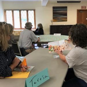 Midcoast Literacy tutors Teresa Gillis and Robin Buczkowski at a tutor training earlier this summer. Courtesy photo