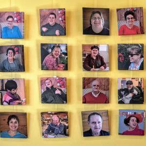 The artists of Mobius Creative Opportunities. Their show runs through Jan. 15 at the CLC YMCA of Damariscotta. Ellie Busby photo