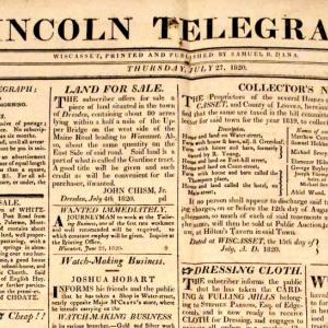 A portion of the Lincoln Telegraph, an early Wiscasset newspaper that resident Steve Christiansen shared.